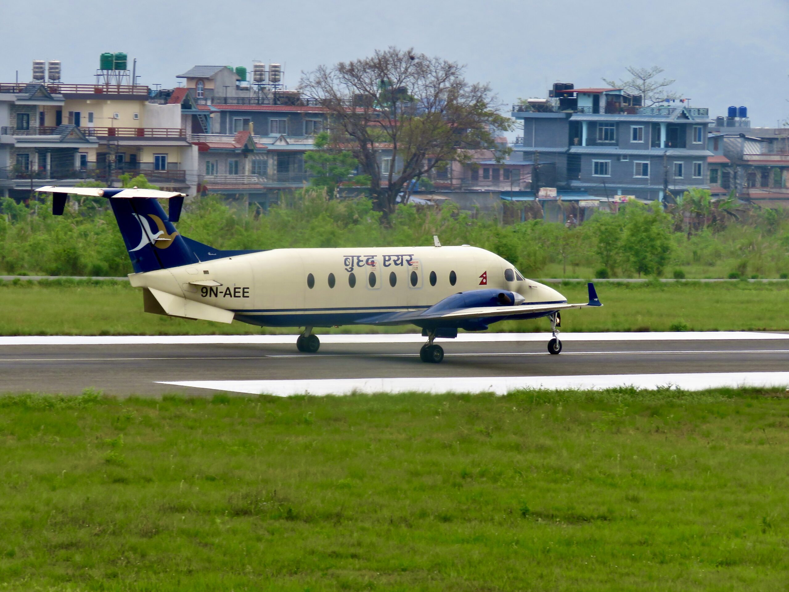 Buddha Air 9N-AEE Beechcraft airplane landed at pokhara international airport