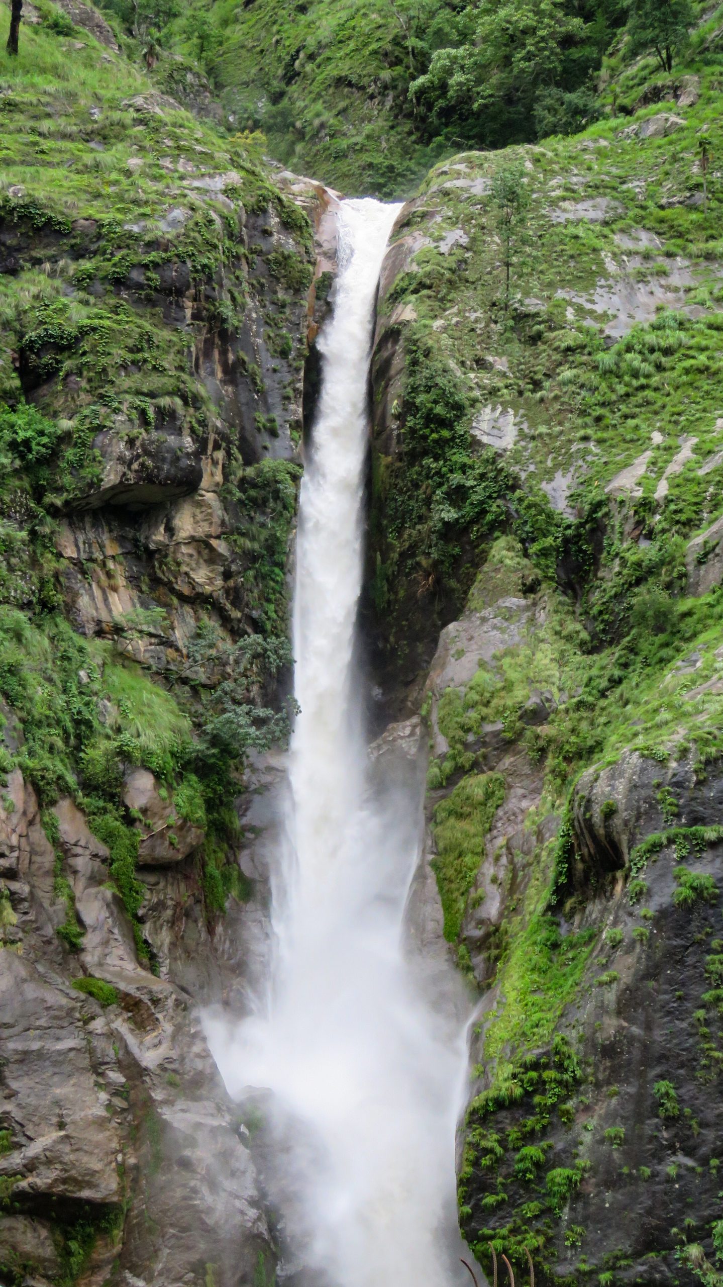 Waterfall on the Annapurna Circuit trek, Manang Nepal