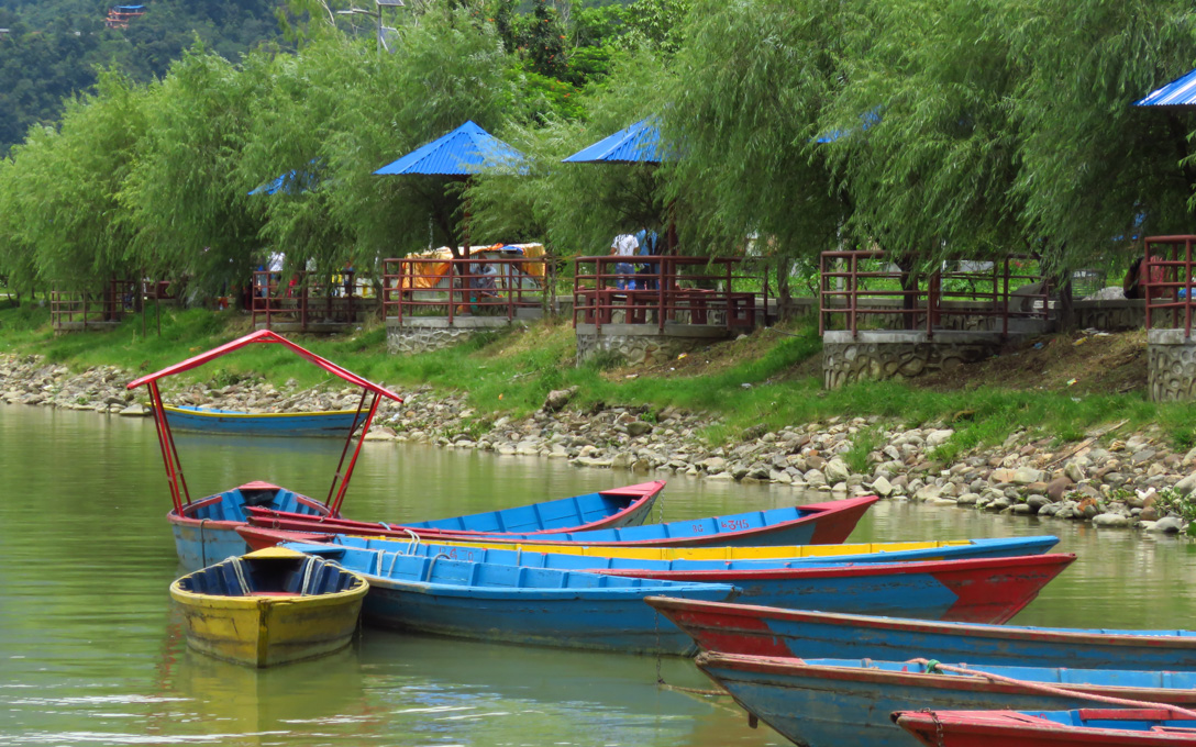 Boats and Nature of Pokhara nepal