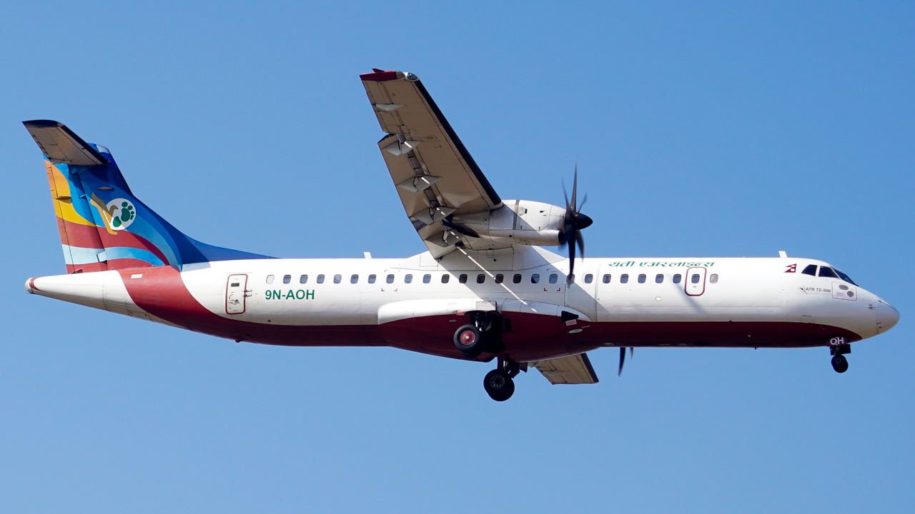 Yeti Airlines ATR Aircraft prepare for landing 
